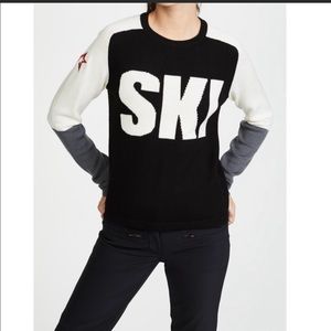 Perfect Moment Wool Ski Sweater in Black White